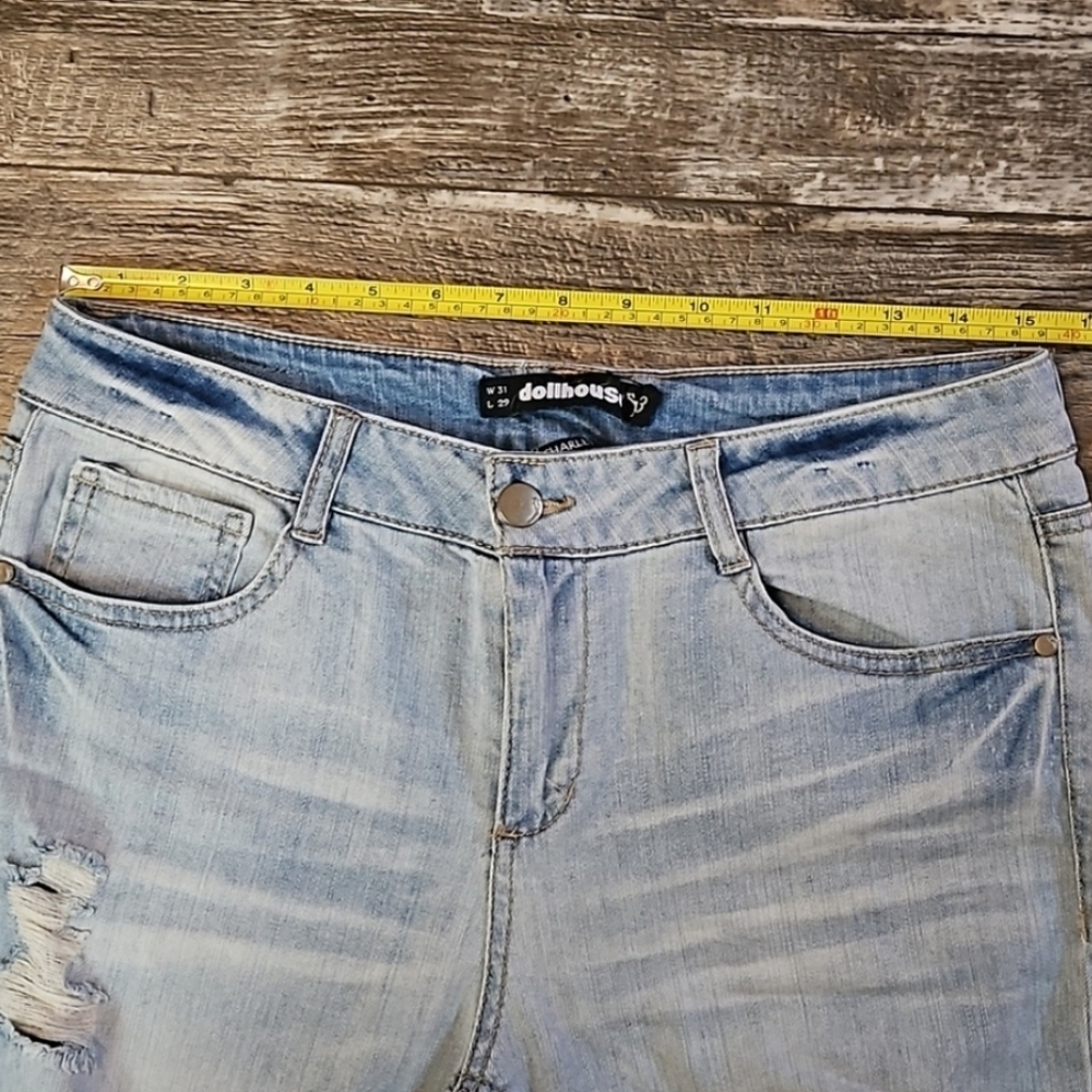 Dollhouse 13 Charley High-Rise Distressed Light Blue Jeans Juniors 13 RN114542 - Picture 9 of 14